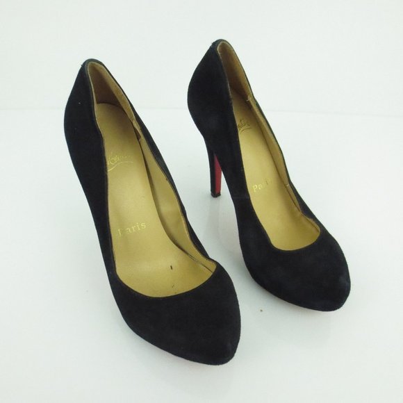 Christian Louboutin Shoes - Christian Louboutin BIANCA 120 Black Suede Leather Platform Heels Pumps Shoes 37